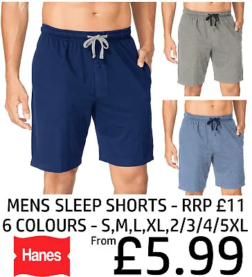 Buy Mens Pyjama Shorts Sleep Lounge Pj Jersey Shorts Usa Sizes S-xxxxxxl Hanes Bnwt • 6.99£
