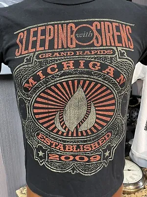 Buy Sleeping With Sirens Grand Rapids Michigan Established 2009 Black Small T-Shirt • 14.42£