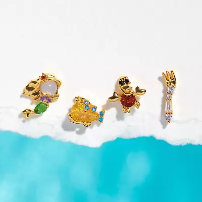Buy Set Of 4 Mini Little Mermaid Character Earrings • 19.95£