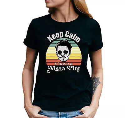 Buy Keep Calm  Have A Mega Pint Johnny Depp Ladies T-Shirt Justice Reveal Retro Tee • 4.99£