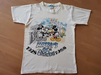 Buy Disney Mickey Mouse 60th Birthday TShirt S Small Single Stitch Vintage 1988  • 14.99£