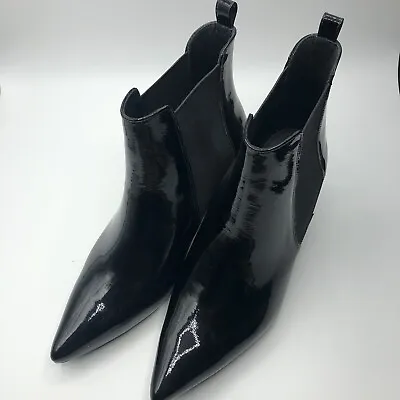 Buy NEW Anine Bing Black Patent Stevie Boots Size 39 • 236.25£