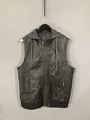 Buy GUESS FAUX LEATHER GILET Jacket - Size XL - Black - Great Condition - Men’s • 59.99£