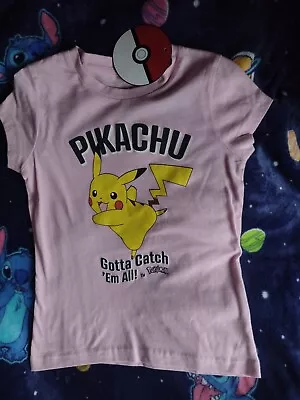 Buy Pokémon Pikachu Pink T-shirt Size 5-6 Years • 8£