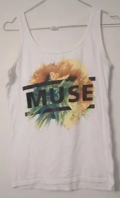 Buy Muse Vest Rock Band Merch T Shirt Tank Top Tee Ladies Size Medium White • 14.50£