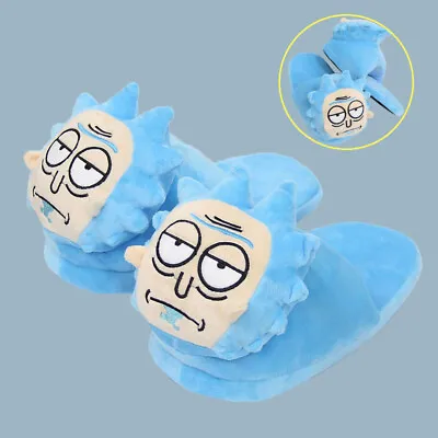 Buy Cartoon Rick And Morty Soft Plush Slippers Women Men Warm Home Shoes Anime Gift • 13.29£