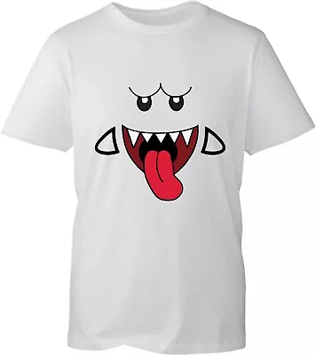 Buy Happy Halloween Super Mario Boo Face T-Shirt Dolphin Fish Kids & Adult Gift Top • 9.99£