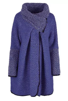 Buy New Women/Ladies Italian Wool Mix Lagenlook Cocoon Coat Collared Zip Jacket • 36.99£