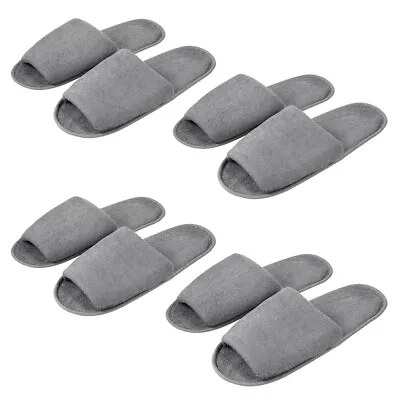 Buy 4 Pairs Closed Toe Men Women Thick Cotton Hotel Slippers Large • 12.39£