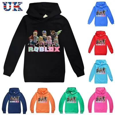 Buy Kids Roblox Print Hoodie Long Sleeve Sweatshirt Jumper Casual Hooded Tops 2-14Y • 11.99£