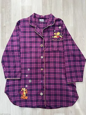 Buy Vintage Disney Bhs Winnie The Pooh Flannel Shirt Pajamas Top Size 16-18 Sleep • 20£