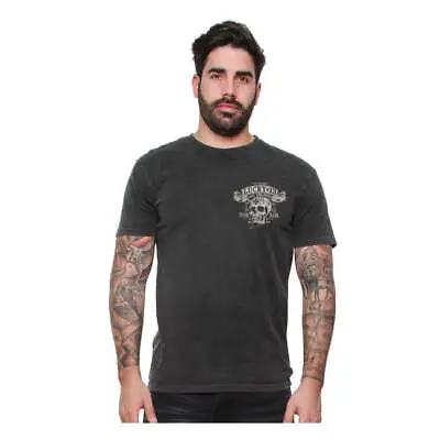 Buy Lucky 13 Bikes And Booze Moto Motorcycle Motorbike Casual T-Shirt Washed Black • 30.50£