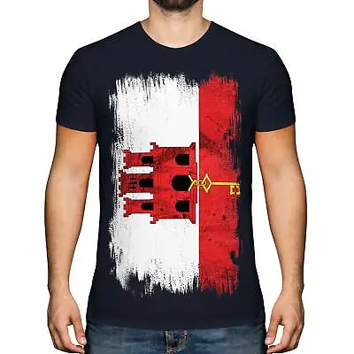 Buy Gibraltar Grunge Flag Mens T-shirt Tee Top Football Gift Shirt Clothing Jersey • 11.95£