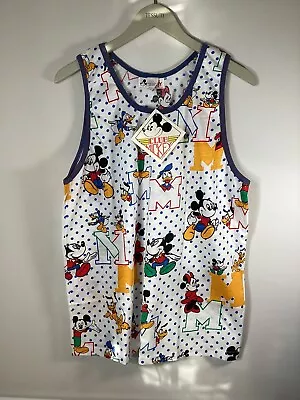 Buy Vintage 1990’s Club Mickey Walt Disney Vest Top Size XL Rare With Original Tags • 24.99£
