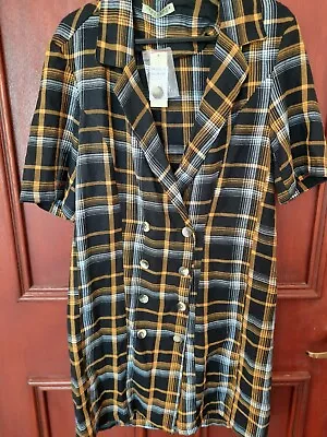 Buy Black And Yellow Checked Shirt Dress • 12.99£