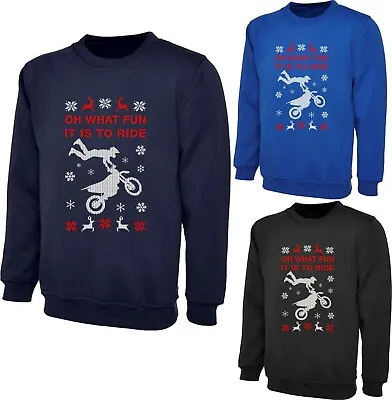 Buy Oh What Fun It Is Too Ride Christmas Jumper Xmas Bike Lovers Gift Party Wear Top • 16.99£