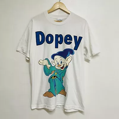 Buy Vintage Walt Disney Snow White T Shirt Dopey Single Stitch 90s Rare • 59.99£