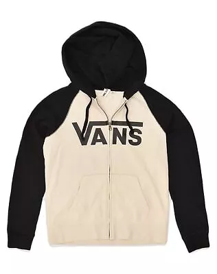 Buy VANS Womens Graphic Zip Hoodie Sweater UK 6 XS Off White Colourblock AB06 • 14.67£