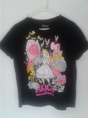 Buy Girls Teen Disney Black Alice In Wonderland Short Sleeve T-Shirt Size XL • 5.32£