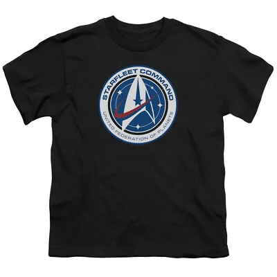 Buy Star Trek Discovery Starfleet Command Kids Youth T Shirt Licensed SciFi TV Black • 13.77£