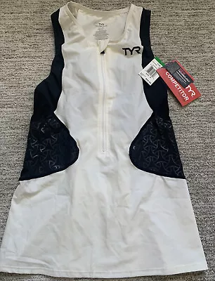 Buy TYR Womens Singlet Tank Top Competitor Collection White Stretch Medium New/Tags • 13.23£