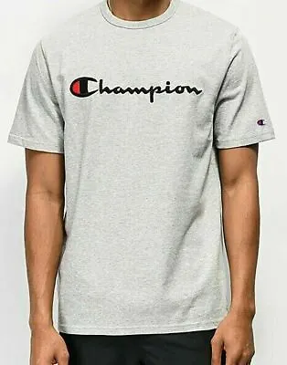 Buy Branded Unisex Men's Grey Casual Script Logo Short Sleeve T-shirt SIZE XL • 21.59£