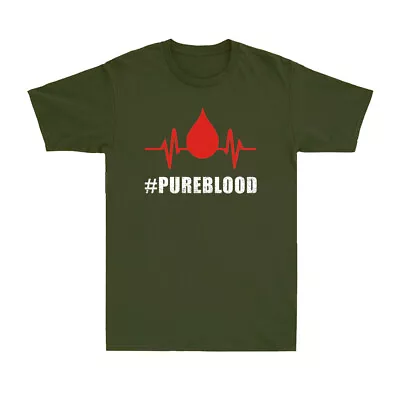 Buy Pure Blood #Pureblood Funny Vaccine Joke Gift Men's Cotton Short Sleeve T-Shirt • 14.99£