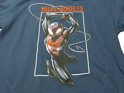 Buy Miles Morales Spider-Man Short Sleeve T-Shirt Youth XL Blue • 7.24£