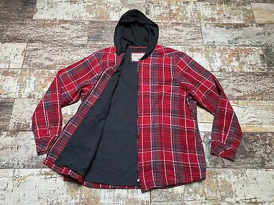 Buy North River Women's Hoodie Zip Checked Flannel Long Sleeve Shirt Size XL • 27£
