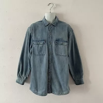 Buy Orvis Denim Shirt Jacket - M - Blue - Fleece Lined Overshirt • 34.99£