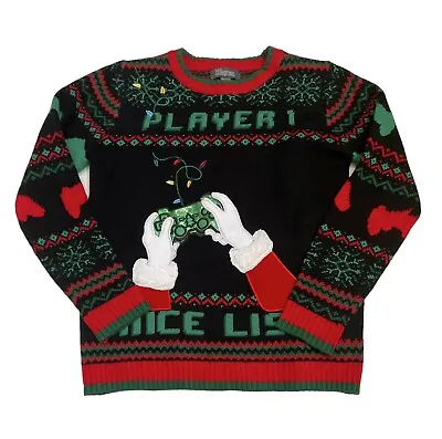 Buy 33 Degrees Ugly Holiday Christmas Sweater Santa Xbox Gamer Nice List Women XL • 21.09£