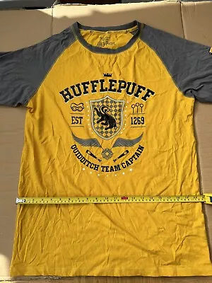 Buy 🌟 Universal Hufflepuff Quidditch Team Captain Yellow T Shirt L New Harry Potter • 24.99£