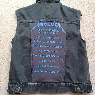 Buy Metallica Heavy Metal Denim Battle Jacket Vest Womens Size 12 • 32.99£