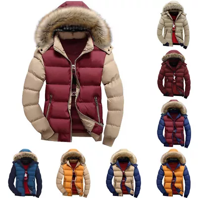 Buy Padded Bubble Mens Fur Hooded Coat Winter Warm Thick Puffer Parka Jacket Quilted • 32.57£