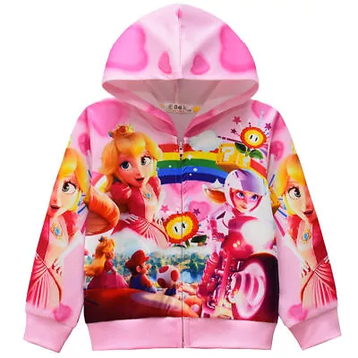 Buy Kid Super Mario Princess Peach Girl Hoodies Sweatshirt Tops Coat Jacket Outwear • 10.89£