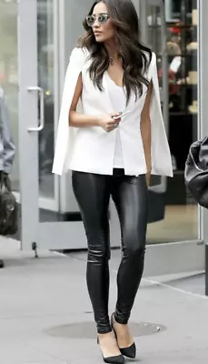 Buy Zara White Cape Blazer Poncho  Jacket With Slits Aso Queen Letizia Trinny M • 49.99£