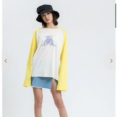 Buy New We11done Yellow Monster Long Sleeve Raglan T-shirt Top Shirt • 144.77£