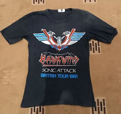 Buy Hawkwind T Shirt  Rare Original Sonic Attack Tour  1981 • 38£