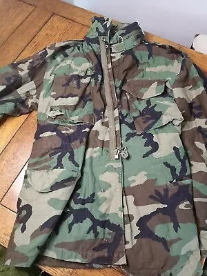 Buy Usa Army Military Woodland Camo Jacket Size Large • 24.95£