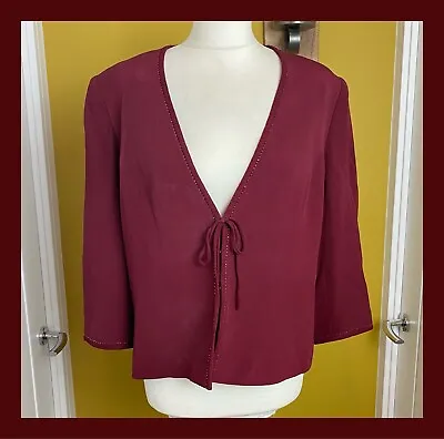 Buy Country Casuals Burgundy Jacket With Sequins - Size 16 - Smart • 9£