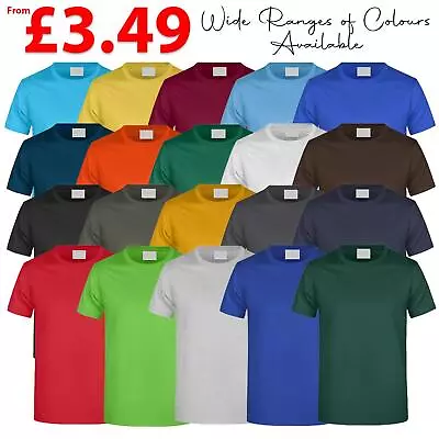 Buy Men's Crew Neck Plain T-shirts 100% Cotton Regular Fitted Short Sleeve Tee Shirt • 4.49£