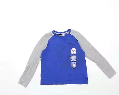 Buy Star Wars Boys Blue Cotton Basic T-Shirt Size 9-10 Years Round Neck • 3.50£