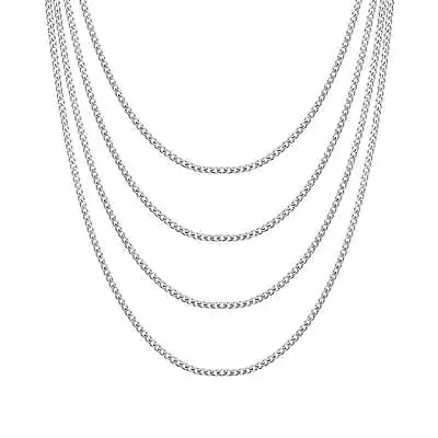 Buy Men's 3mm Stainless Steel 18-24 Inch Cuban Curb Chain Necklace • 8.99£