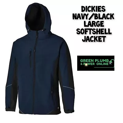 Buy Dickies Two Tone Waterproof Softshell Jacket JW7010 Navy & Black - Large • 29.79£
