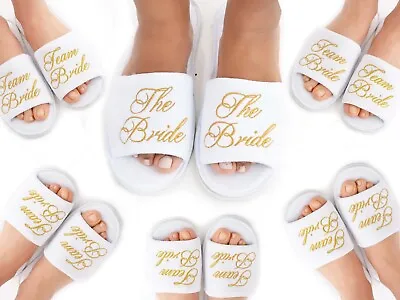 Buy Bridal Party Slippers Spa Slippers Bride Team Bride Wedding Hen Party 1-5 Pairs • 5.99£