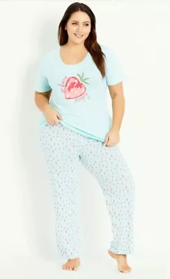 Buy Evans Pyjama Set Size 18 - 20 Mint Green So Berry Pjs Pyjamas NEW With Tags • 16.99£