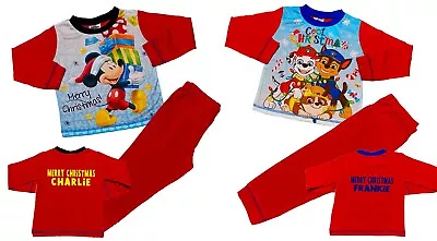 Buy Christmas Boys Pyjamas Paw Patrol And Mickey Mouse Personalised With A Name • 8.95£
