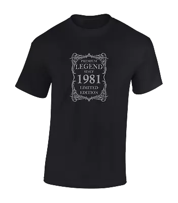 Buy Premium Legend Since 1981 Mens T Shirt 40th Birthday Present Top Joke Gift • 7.99£