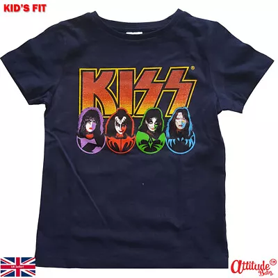 Buy Kiss Kids T Shirt-Kiss Faces And Icons-Official-Children's Kiss Faces Tee Shirts • 14£