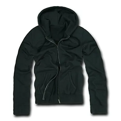 Buy Decky Men's Jacket Basic Fleece Zippered Sweatjacket, Black, L • 14.65£